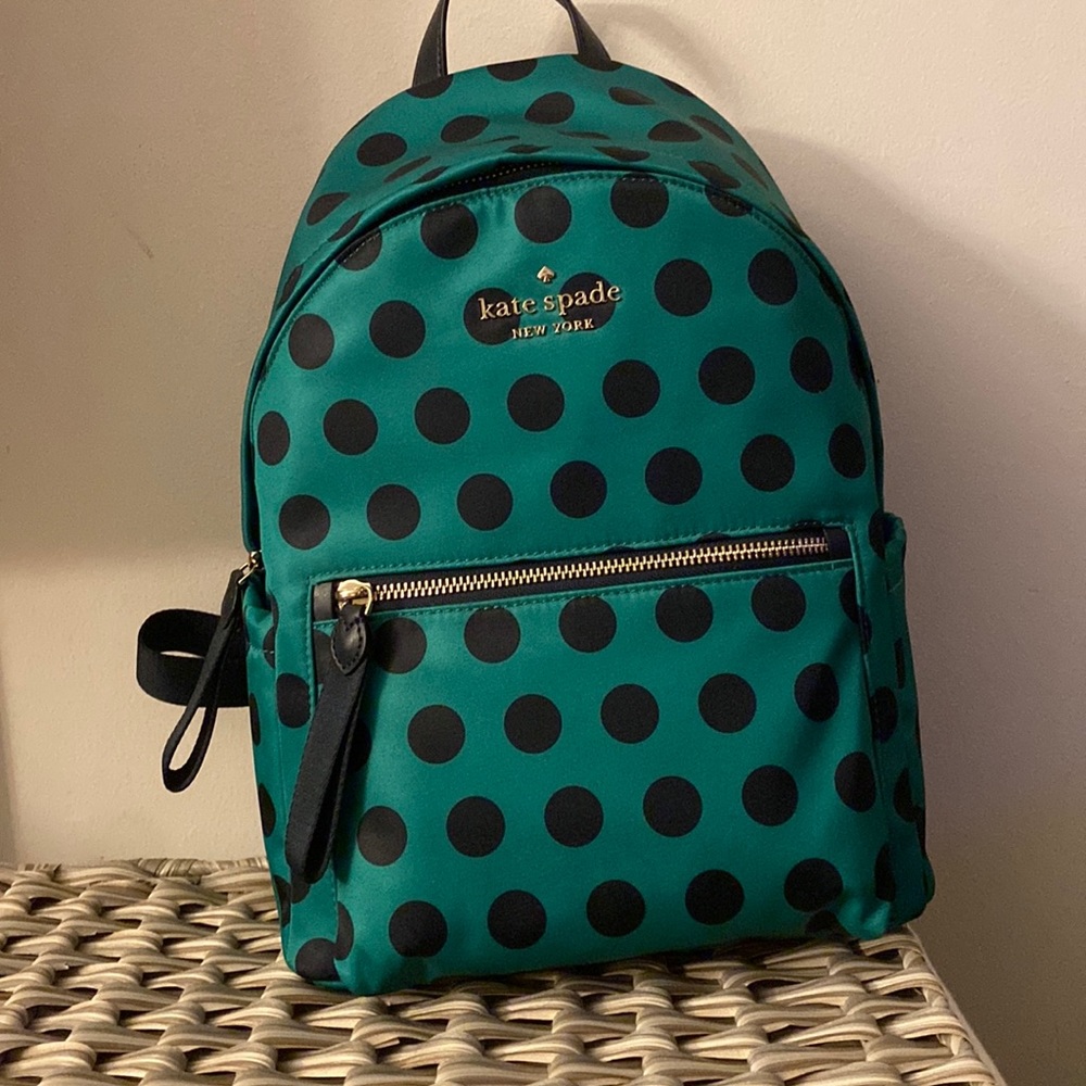 Kate Spade Green with blue Polka Dot Bag